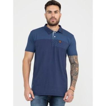 Imagem de Camiseta Masculina Trup Sea Polo Com Detalhes em Couro Premium Tendência Casual-Masculino
