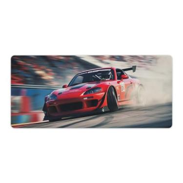 Imagem de Drift Car Red S2000 Smoke JDM Tapete de mesa de carro tapete de mouse pad antiderrapante grande material de escritório tapete de mesa de borracha impermeável para escritório jogo casa 40 x 90 cm