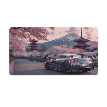 Imagem de HouLaiZhe JDM Car R35 Mount Fuji Cherry Blossoms Gaming Mouse Pads JDM Car Desk Pads Grandes Mousepads para Desktop Keyboard Computer Mat40X75cm