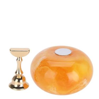 Imagem de Generic Suporte Magnético para Exibição de Arte Em Unhas Com ímãs Flexíveis, Reciclado e Durável para Prática e Exibição, Base Dourada, Material de Liga (Âmbar + 1 base dourada)