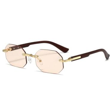 Imagem de Óculos de Sol Vintage Elípticos Femininos Masculinos Óculos de Sol Poligonais Ovais (6)