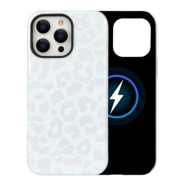 Imagem de xoniery Capa para iPhone 16 Pro Max fofa e magnética, leopardo, guepardo, compatível com Magsafe, TPU macio e policarbonato rígido híbrido, proteção de 2 camadas, à prova de choque, capa estética