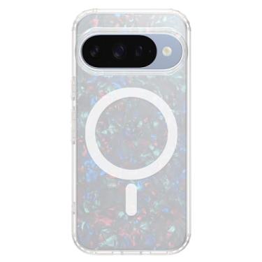 Imagem de LONLI Capa magnética Hue para Google Pixel 10 e Pixel 10 Pro - Capa de telefone branca Pearl Tort - [Compatível com Pixelsnap e Magsafe] - [Moldura elevada da câmera] - Toque atemporal e luxuoso