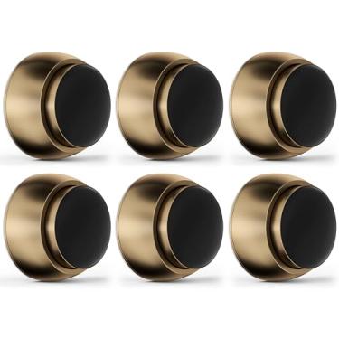 Imagem de Protetor de parede de batente de porta de 6 peças com cabeça de silicone, protetor de parede de maçaneta de porta de alumínio, tecnologia de absorção de choque de mola, batentes de porta de 4 cm para