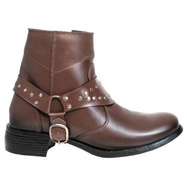 Imagem de Botinha Coturno Feminina Macia Confortável Estilo Country Rodeio Calce