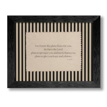 Imagem de Versículo bíblico Jeremias 29 11 arte de parede citações bíblicas cristãs pôster em tela impressões de escrituras minimalistas modernas 20 x 25 cm preto emoldurado para decoração de parede de igreja