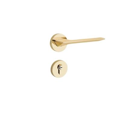 Imagem de Fechadura de porta interna dourada para quarto fechadura dividida porta de madeira maçaneta magnética silenciosa 7226