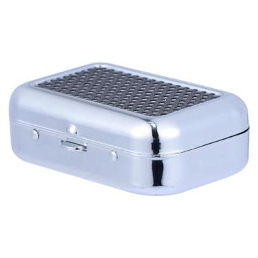 Imagem de Cinzeiro portátil preto de viagem cinzeiro de aço inoxidável cinzeiro de metal cinzeiro de cigarro