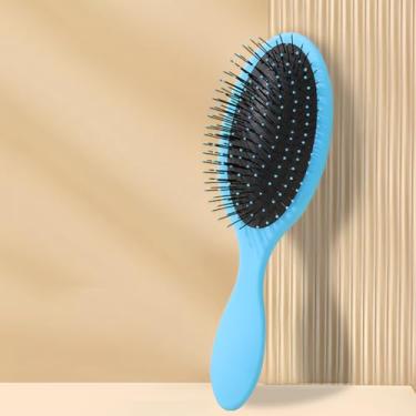 Imagem de 1 escova desembaraçadora úmida e seca para mulheres e homens, penteie facilmente pelos emaranhados para cabelos lisos, encaracolados, finos e grossos (azul)