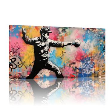 Imagem de Tela de impressão de arte de parede de grafite, mural de parede de grafite Banksy, pôster de parede abstrato, impressão de parede de pintura, arte de parede de grafite - (25 x 50 cm) sem moldura 10 x