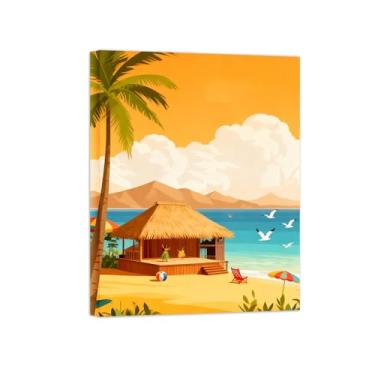 Imagem de Pôster paisagem - Havaí - Impressões em Tela - Imagem Natureza Moderna para Sala de Estar Decoração 40x50cm Tela Embrulhada