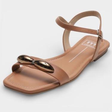 Imagem de Rasteira Moleca Detalhe Metalizado Feminina - Nude, 37