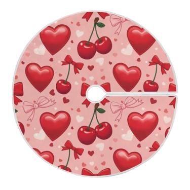 Imagem de ATTX Saia de árvore de cerejeira com corações de dia dos namorados, 129 cm, decoração festiva para o dia dos namorados e festas de ano novo #417