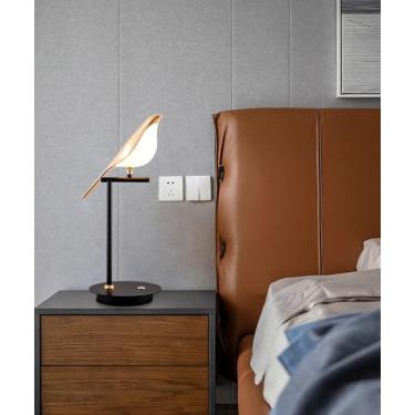 Imagem de Luminária de parede LED escandinava, luminária de mesa, luminária de parede com pássaro pega, faça você mesmo, arandela de parede giratória 360°, dimerizável com controle remoto, para cabece