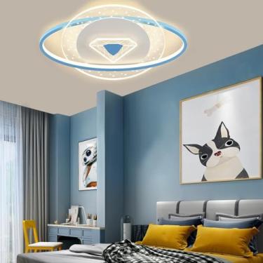 Imagem de Luminária de teto LED, Sala de Estar, Design com Anel de Luz, Luminária de Teto Metálica, Regulável, Escritório, Quarto, Lustre Moderno, 58 cm, Quarto Infantil, Corredor, Cozinha, Luminária