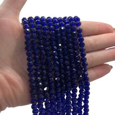 Imagem de Fios de Cristais 6mm para Bijuteria e Artesanato – 10 Fios com ~850 Pedras da Mesma Cor (Azul Bic Transparente)