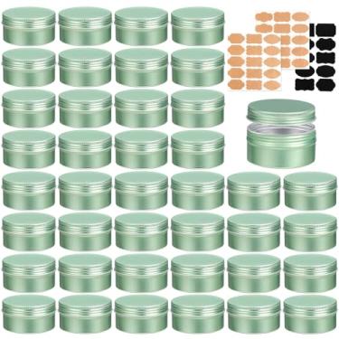 Imagem de LIYAR Latas de 85 g, pacote com 40, lata vazia de 85 g com tampas, latas redondas de alumínio com tampas, recipientes resistentes à ferrugem para bricolage, artesanato, pomada, bálsamo, armazenamento