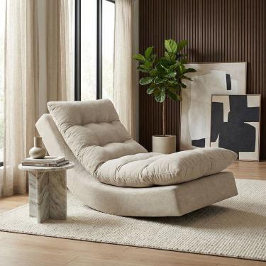 Imagem de Poltrona Balance Exclusiva Bouclé Premium De Luxo Com Leve Balanço Para Sala Quarto e Área de Leitura