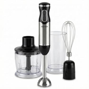 Imagem de Novoon Mixer 3 em 1, Liquidificador de Mão com Processador e Batedor, Aço Inox, 2 Velocidades, Design Ergonômico, Multifuncional