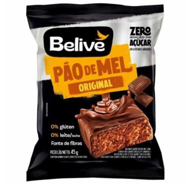 Imagem de Pão de Mel Belive Zero Açúcar 45g  Sem Glúten, Com Chocolate Amargo