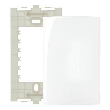 Imagem de 2X Placa 4X2 Cega Branca Com Suporte Sleek Margirius Branco