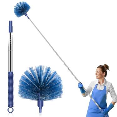 Imagem de SetSail Espanador de teia de aranha com mastro de extensão, espanadores retráteis para limpeza de teia de aranha de 205,7 cm com cabo longo, escova de teia de aranha para tetos altos internos e