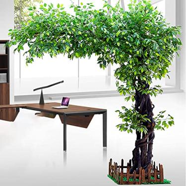 Imagem de Grande árvore falsa Banyan artificial Banyan árvore decoração interior árvore hotel shopping center chão sala de estar planta verde paisagismo 1,5 x 1,5 m/4,9 x 4,9 pés (verde 2 x 2 m/6,6 x 6,6 pés)