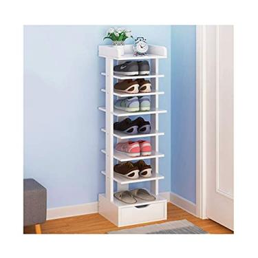 Imagem de HHHJQFAAT Sapateira de 8 níveis com gaveta moderna armário de sapatos para móveis domésticos organizador de armazenamento de prateleira de sapatos para entrada corredor armazenamento de sapatos
