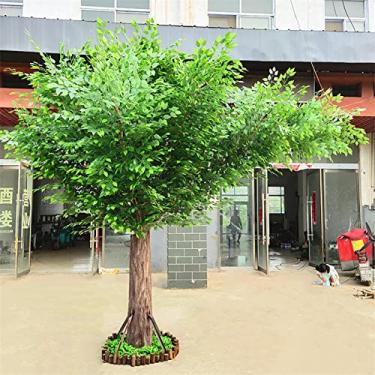 Imagem de Grande árvore artificial falsa Banyan decoração interior exterior árvore hotel shopping center chão sala de estar planta verde decoração de paisagismo 2 x 2 m/6,6 x 6,6 pés (verde 1,8 x 1,4 m/5,9 x