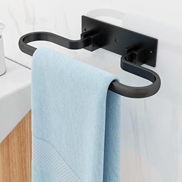 Imagem de 3FLQOOPP Toalheiros, toalheiro para banheiro, suporte de toalha de mão de secagem dobrável, suporte de toalha de mão de banho, suporte de banheiro e banheiro, rack de armazenamento sem perfuração