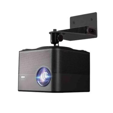 Imagem de KHUTRW3D Suporte de projetor simples montado na parede de liga de alumínio, sala de estudo, sala de conferências, suporte para projetor, carga máxima de 8 kg, suporte para projetor (preto)
