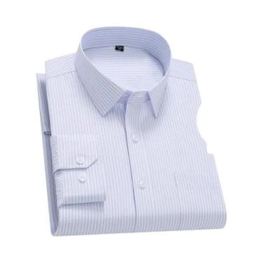 Imagem de Camisa Social Masculina plus Size 8XL 7XL De Algodão Listrada De Manga