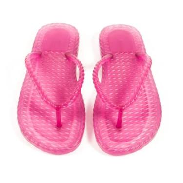 Imagem de Kit 2 Pares Sandália Jelly Feminina de Dedo Transparente Confortável Rasteira(1 par Pink,36)