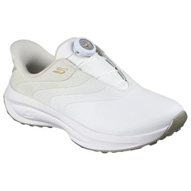 Imagem de Skechers Tênis feminino Flow Slip-in Spikeless impermeável para golfe, Ajuste branco torcido, 41