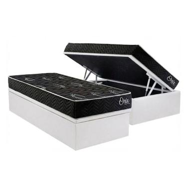 Imagem de Cama Box Baú Solteiro + Colchão Anatômico Kappesberg D28 Onix + Base CRC Corano White