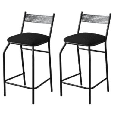 Imagem de Kit 2 Banquetas Gourmet Para Bancada Ou Cozinha Ibiza Preto
