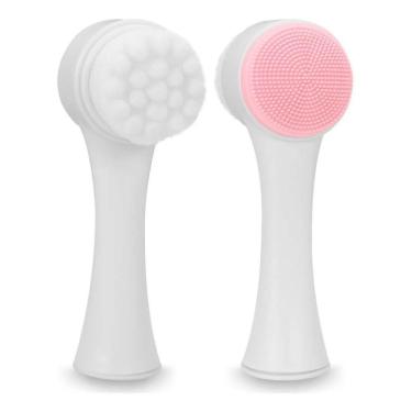 Imagem de Escova De Limpeza Facial Esfoliante Massageador Pele E Corporal Banho 2 Em 1