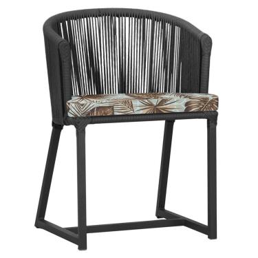 Imagem de Cadeira De Jantar Noronha Alumínio Preta E6 Trama  Preto
