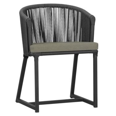 Imagem de Cadeira De Jantar Noronha Alumínio Preta E8 Trama Original Preto