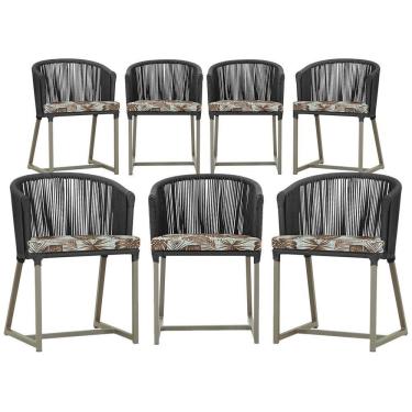 Imagem de 7 Cadeiras De Jantar área Noronha Fendi E6 Trama  Preto