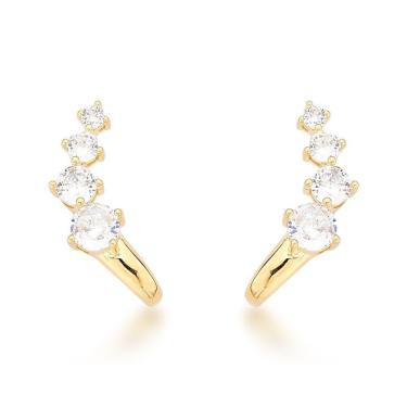 Imagem de Luxuosos Brincos De Zircônia Em Ouro 18k – Estilo Cascata