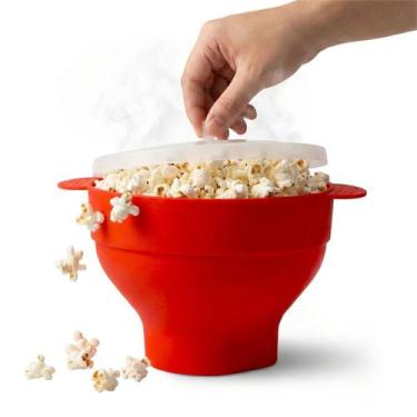 Imagem de Pipoqueira Grande Para Microondas Sem Óleo Balde Pipoca Silicone Redon