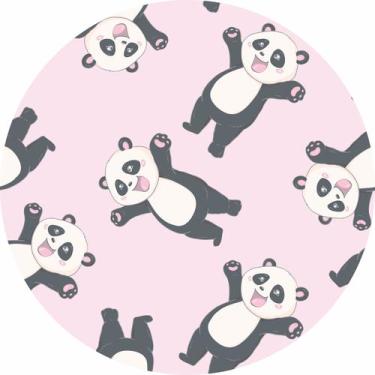 Imagem de Painel de Lona Redondo Panda Feliz - Fabrika De festa, 180x180cm