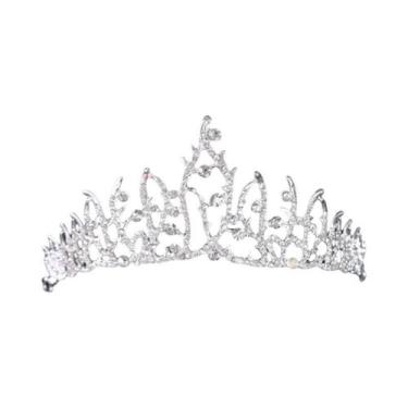 Imagem de Tiara De Noiva De Cristal Prateado Com Strass, Coroa De Princesa Para 