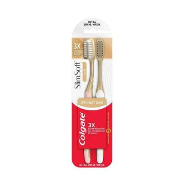 Imagem de Kit Escova Dental Colgate Slim Soft Gold 2 Unidades