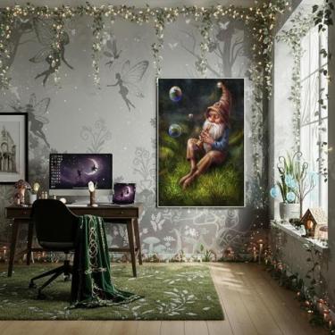 Imagem de Quadro Decorativo Um Gnomo Uma Criatura Mitológica - 70X50Cm - Quadros