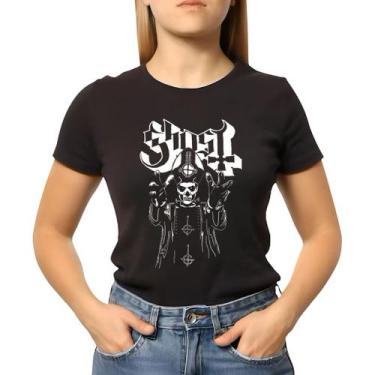 Imagem de Camiseta Baby Look Feminina Banda Ghost Personalizada - NoBrand, Preto