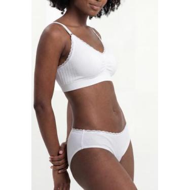 Imagem de Calcinha de Lingerie Feminino Giuli Sem Costura em Poliamida, G, Branc