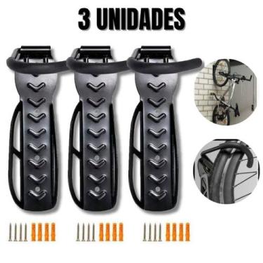 Imagem de Kit 3 Suporte Parede Gancho Resistente Pendurar Bicicleta Bike - PREMI