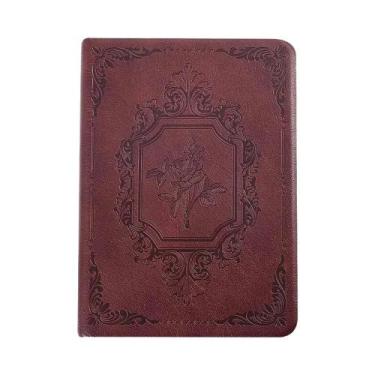 Imagem de Caderno Vintage De Couro PU A6 Com 144 Folhas De Papel Grosso Pautado,